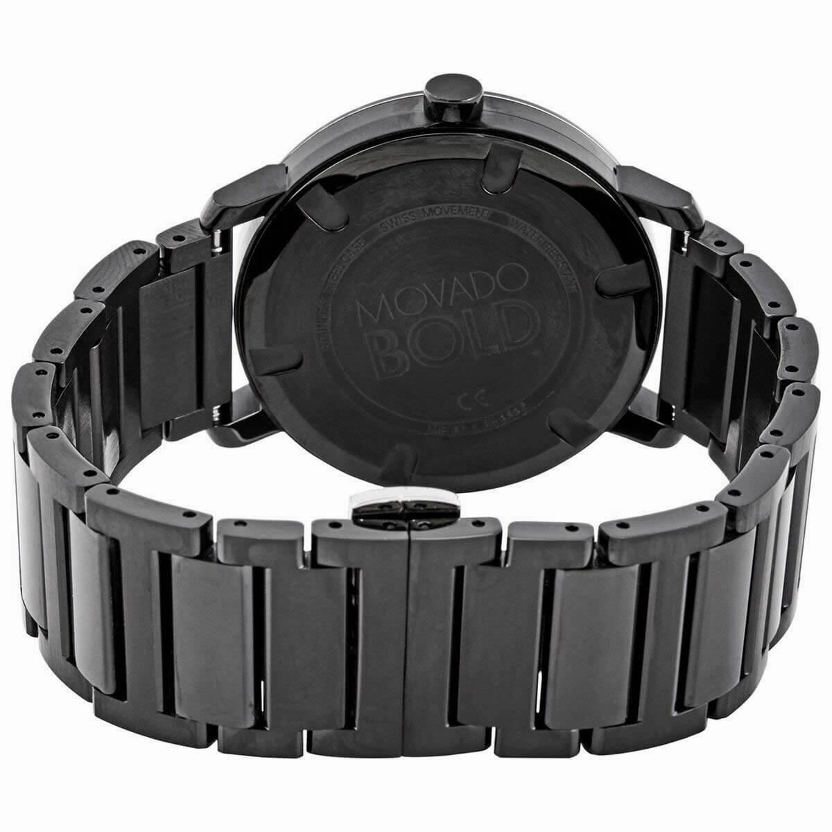 Movado Men's Quartz Watch - Bold Evolution Skeleton Dial Black Bracelet | 3600276