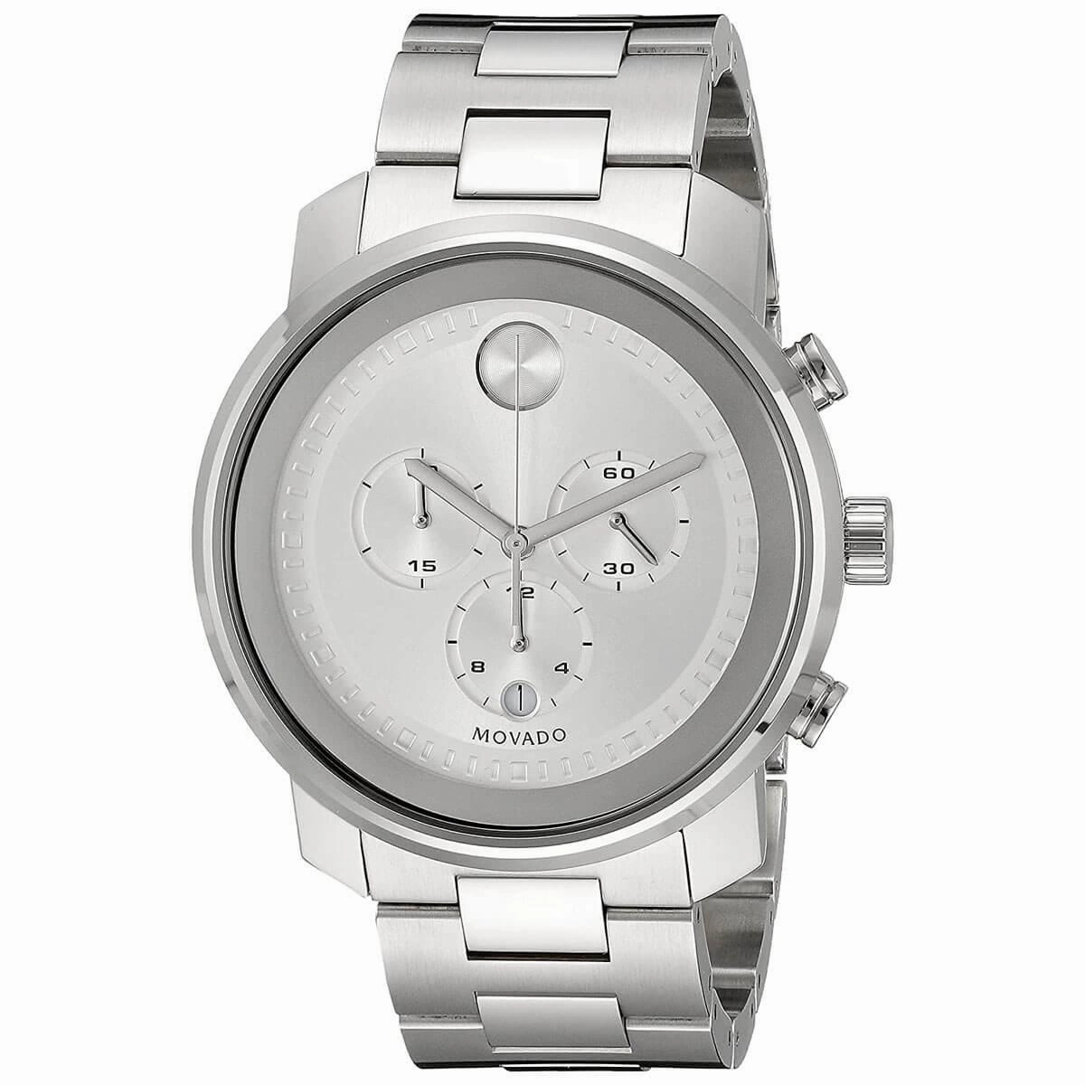 Movado Men's Quartz Watch - Bold Silver Tone Dial Stainless Steel Bracelet | 3600276