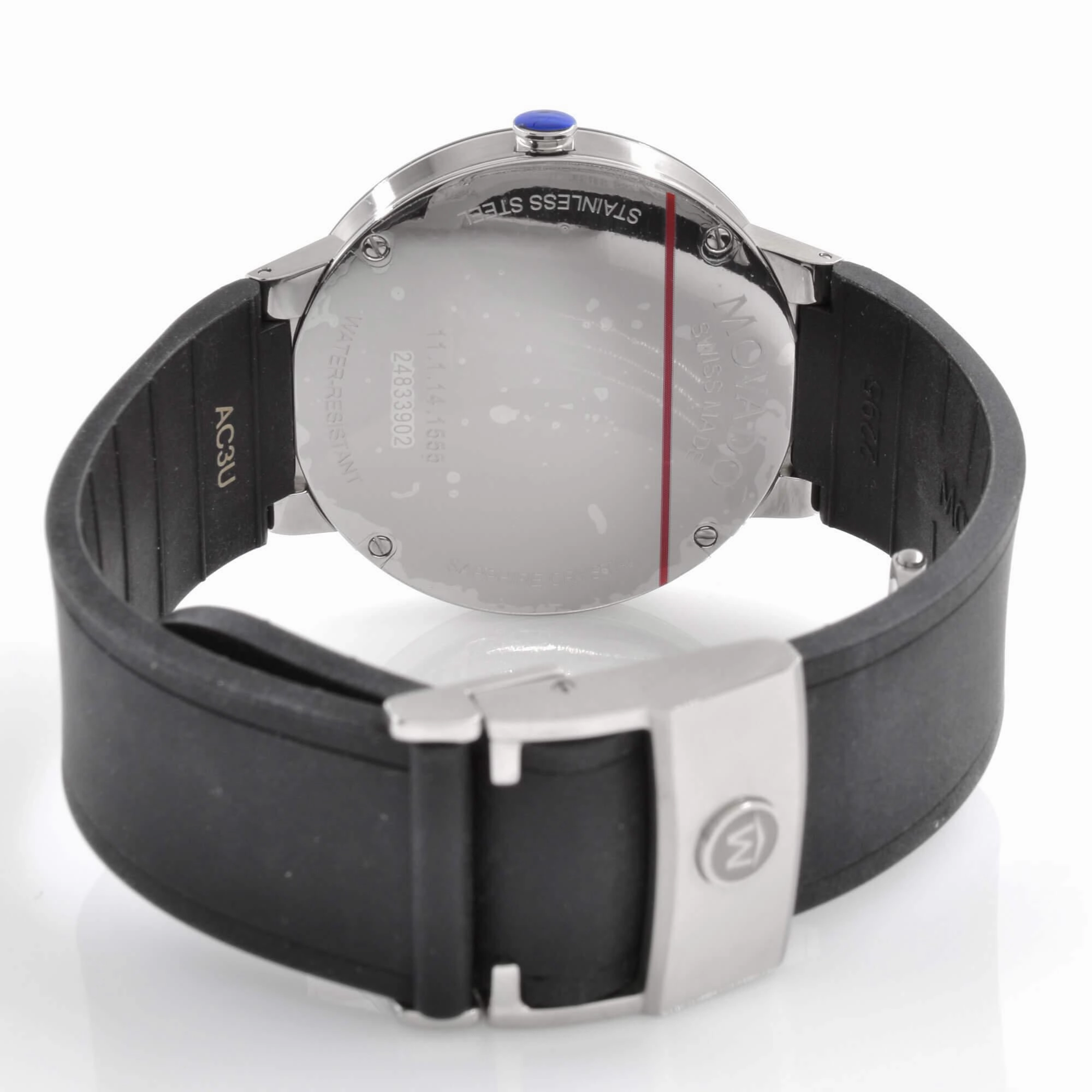 Movado Men's Quartz Watch - Sapphire Two Tone Case Black Bezel Rubber Strap | 0607406