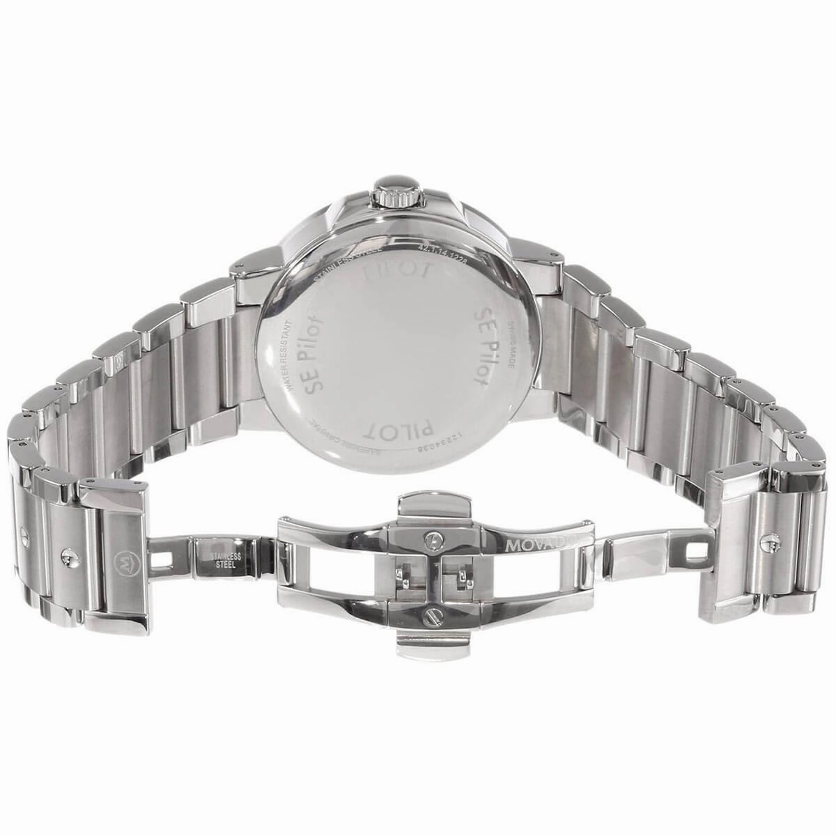 Movado Men's Quartz Watch - SE Pilot Black Dial Silver Tone Bracelet | 0606761