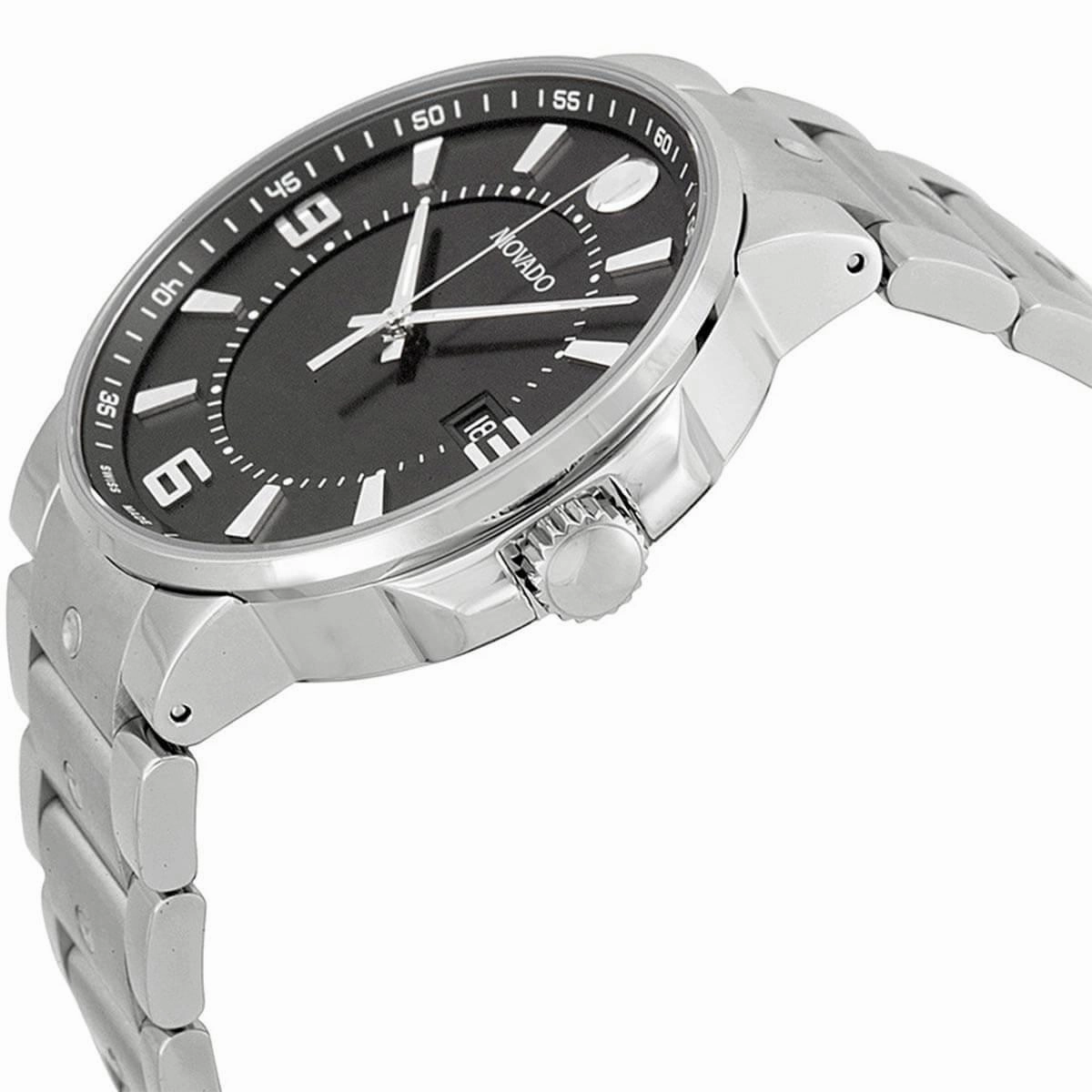 Movado Men's Quartz Watch - SE Pilot Black Dial Silver Tone Bracelet | 0606761