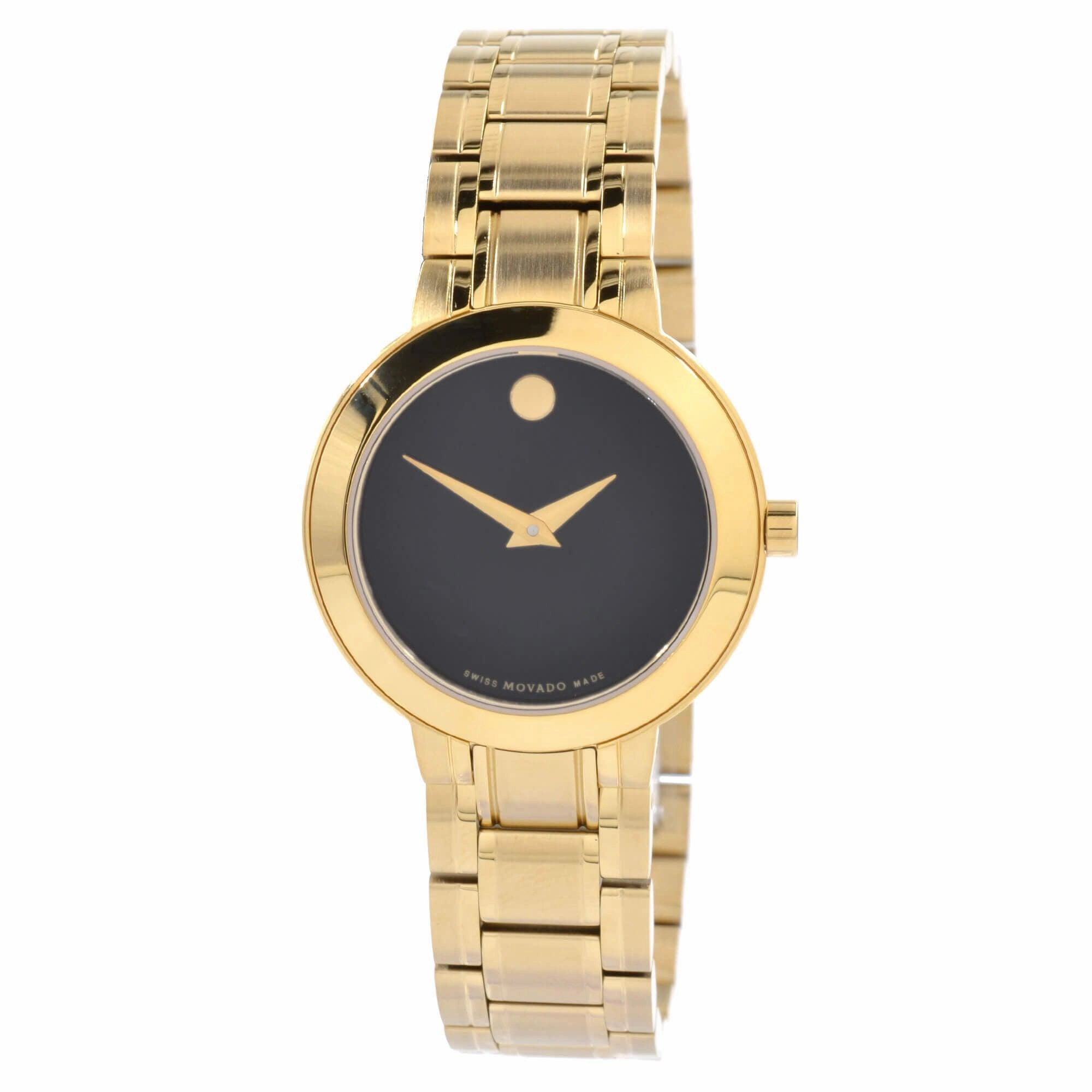 Movado Men's Quartz Watch - Stiri Black Dial Yellow Gold Bracelet | 0607282