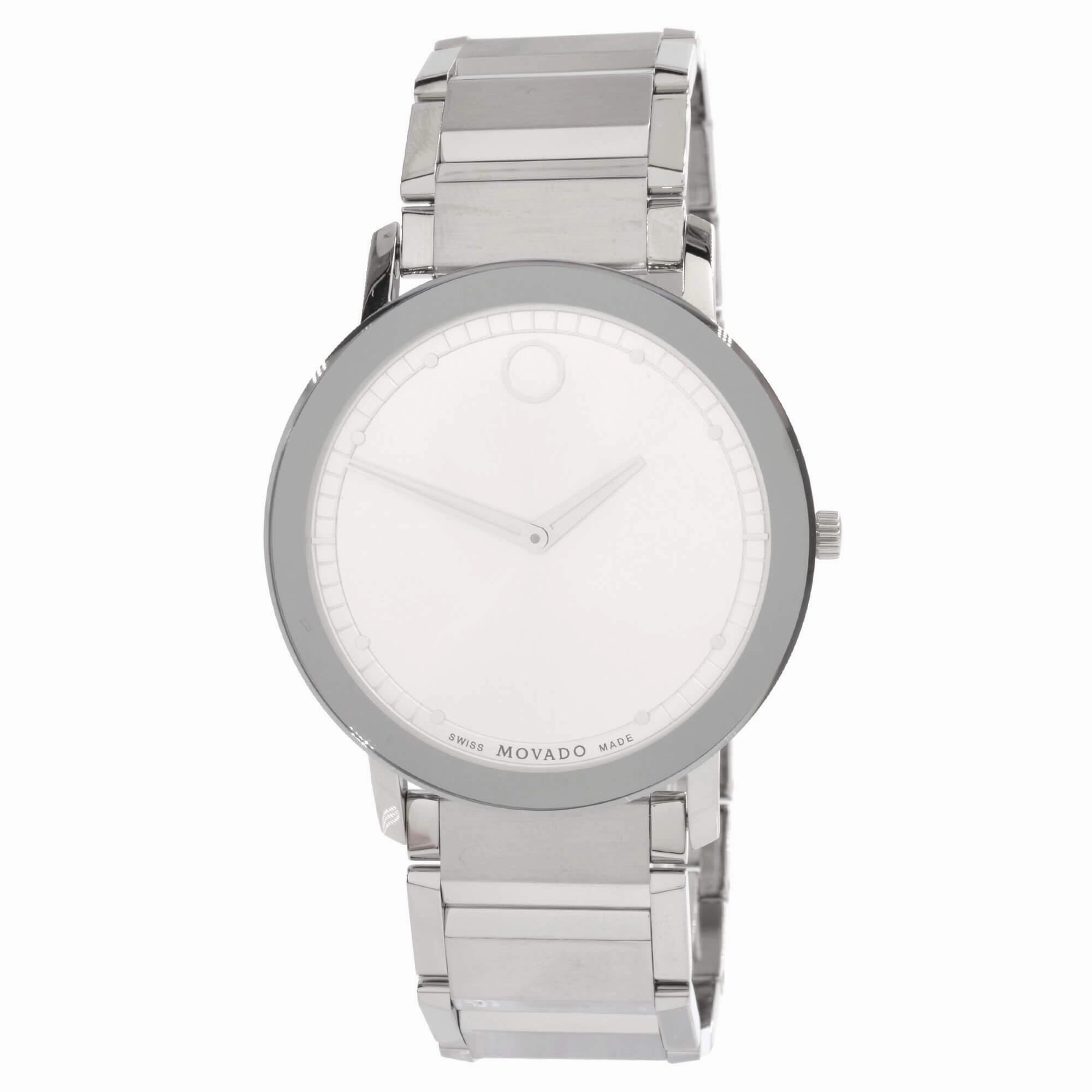 Movado Men's Swiss Quartz Watch - Sapphire Silver Dial Bracelet | 0607407