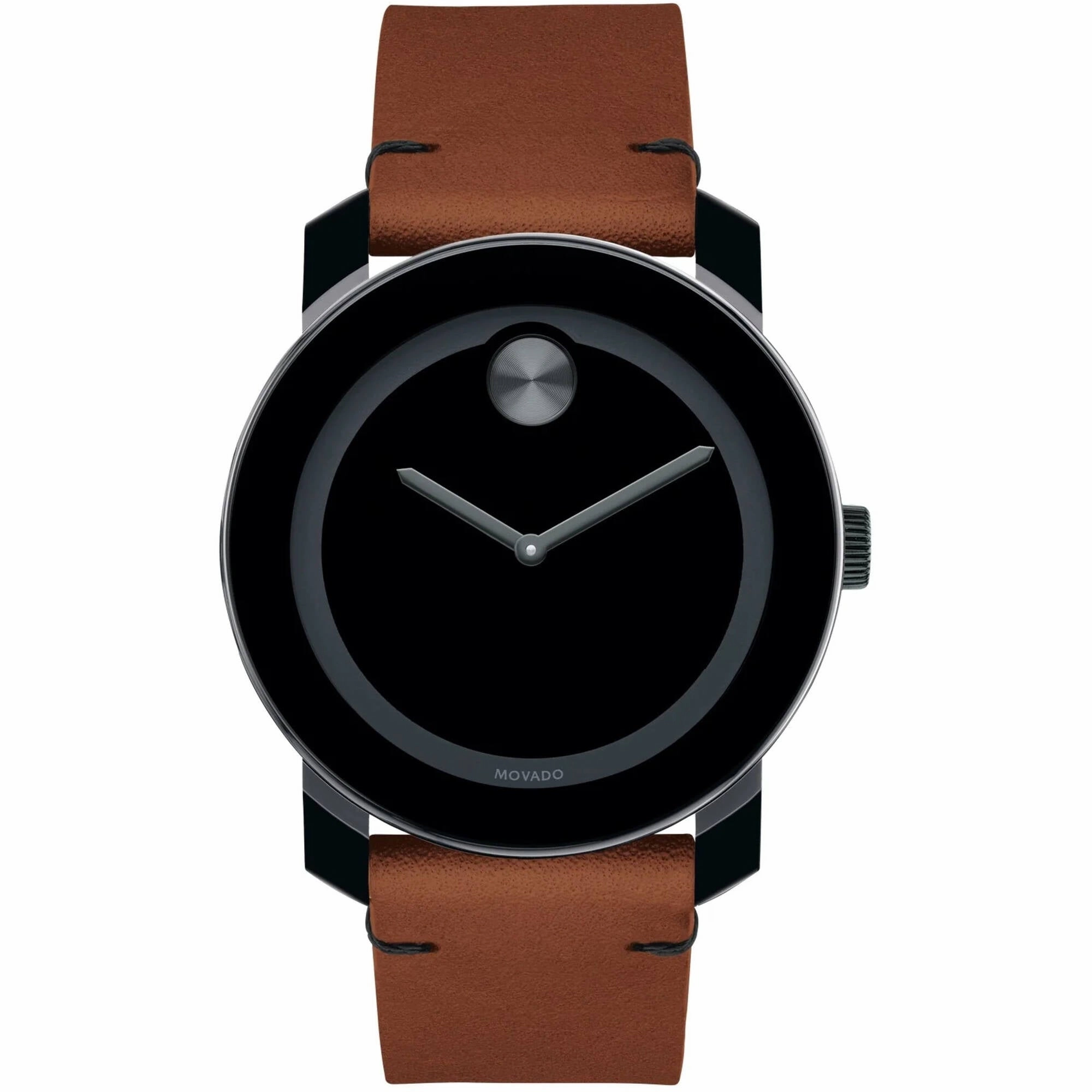 Movado Men's Watch - Bold Quartz Black Dial Leather Strap | 3600600