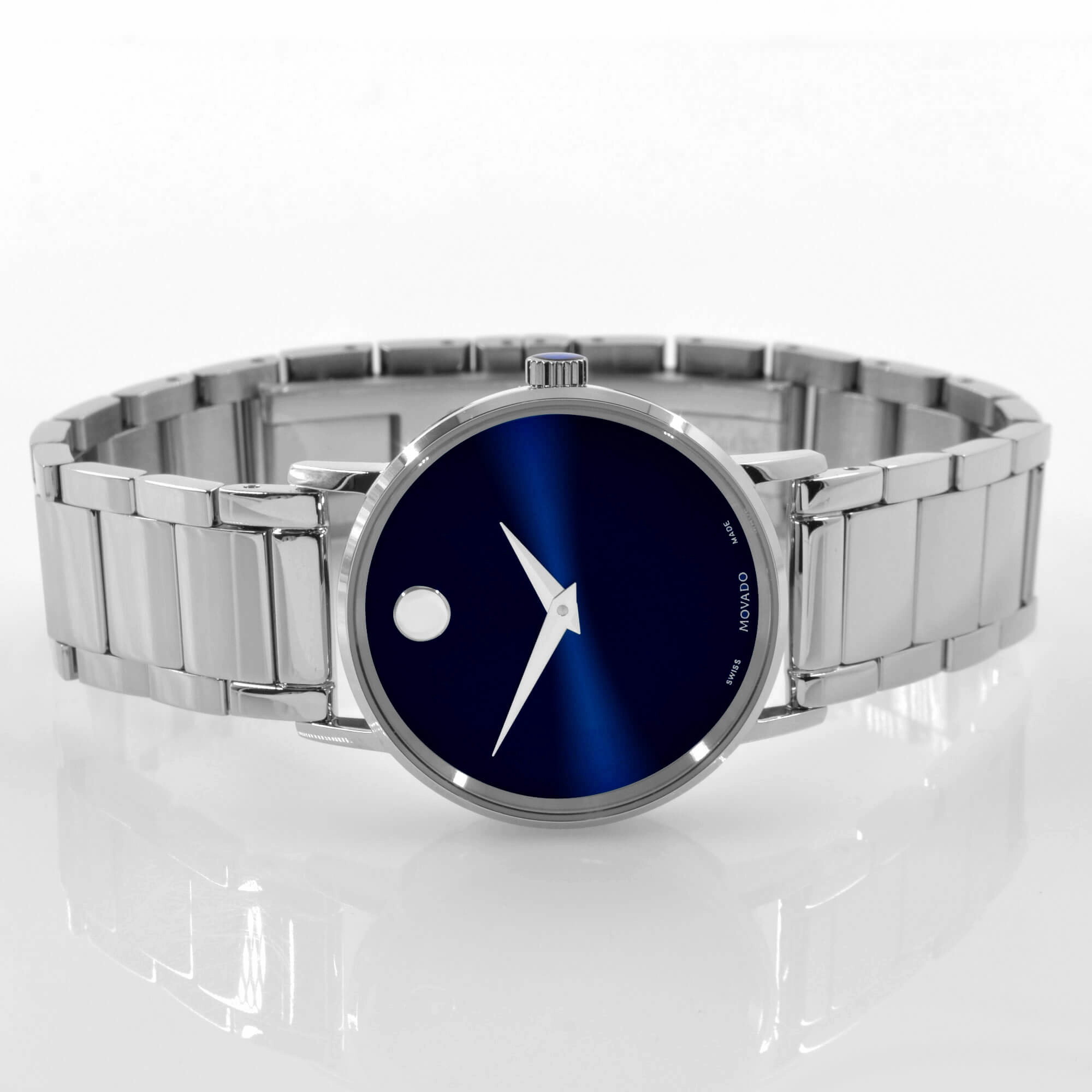 Movado Women's Quartz Watch - Blue Dial Silver Stainless Steel Bracelet | 0607235