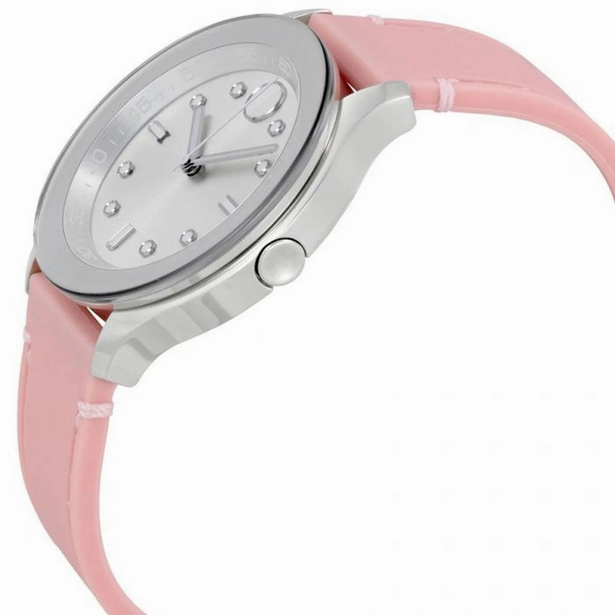 Movado Women's Quartz Watch - Bold Silver Tone Dial Pink Silicone Strap | 3600414