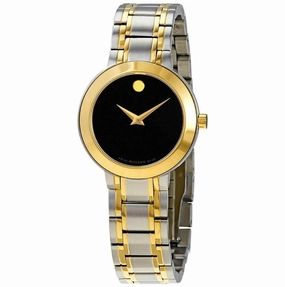 Movado Women's Quartz Watch - Stiri Black Dial Two Tone Bracelet | 0607281