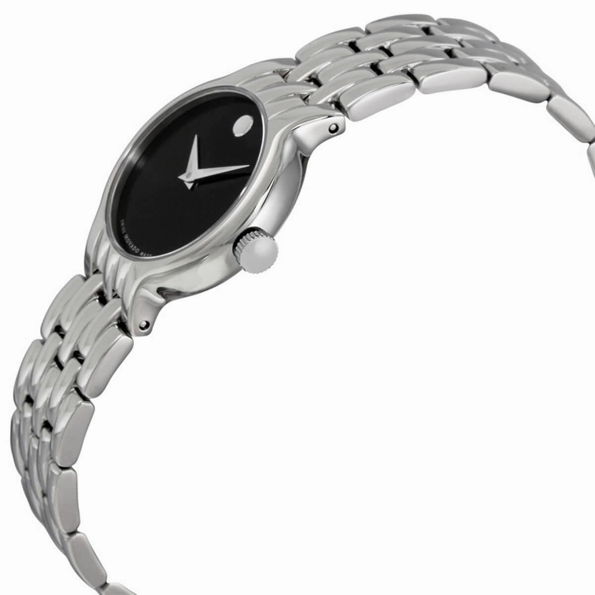 Movado Women's Quartz Watch - Veturi Black Dial Stainless Steel Bracelet | 0606338