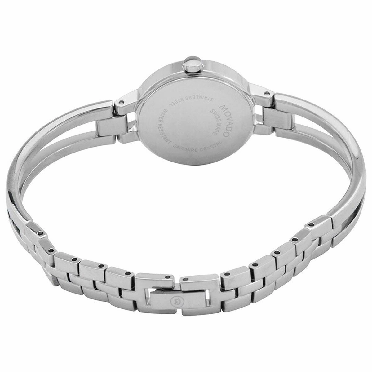 Movado Women's Swiss Quartz Watch - Amorosa Pink Dial Silver Bangle Bracelet | 0607387