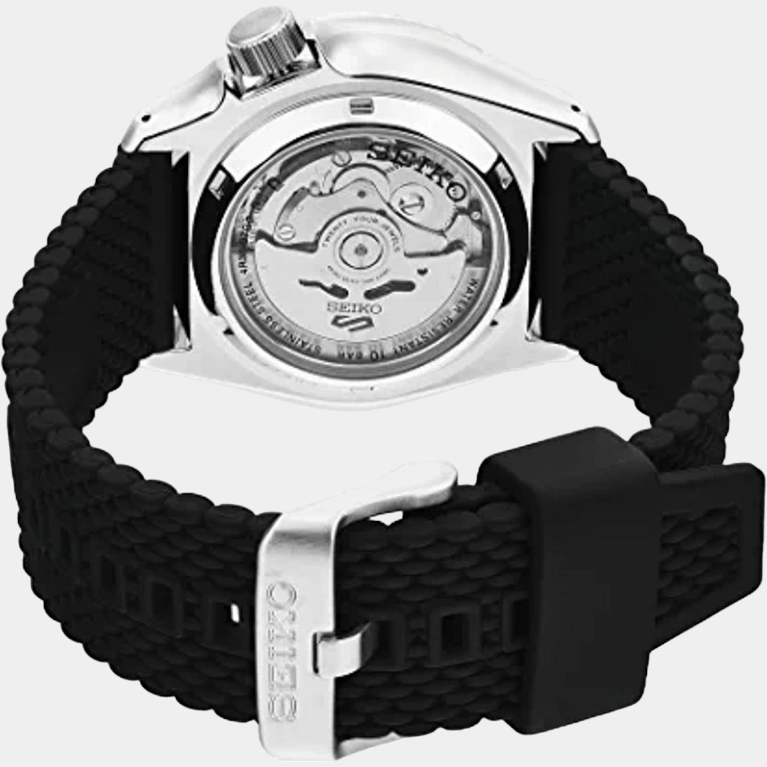 New 5 Sports Men Automatic Blue Dial Analog Silicone Watch SRPD71K2