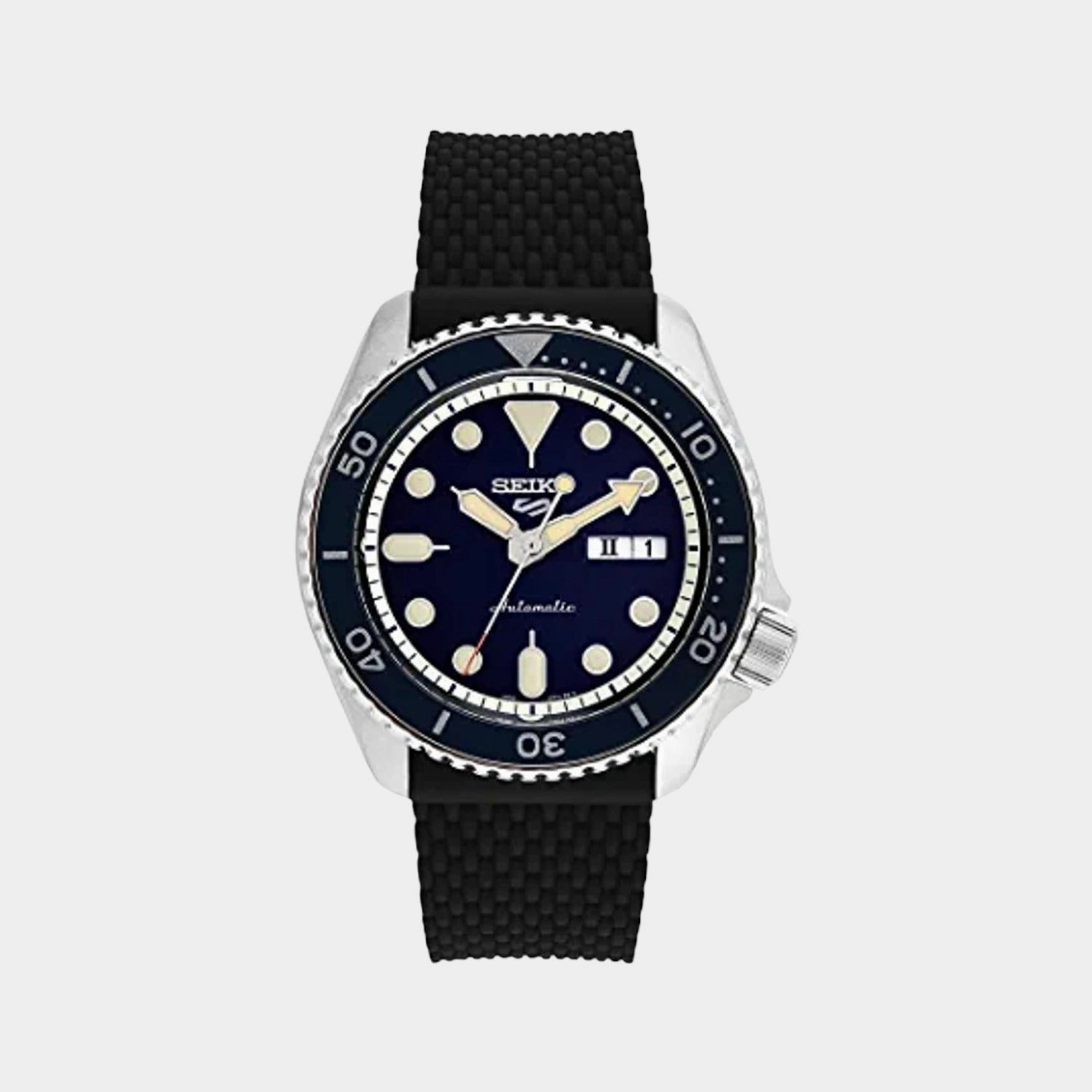 New 5 Sports Men Automatic Blue Dial Analog Silicone Watch SRPD71K2