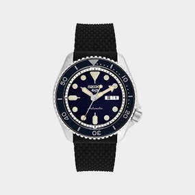 New 5 Sports Men Automatic Blue Dial Analog Silicone Watch SRPD71K2