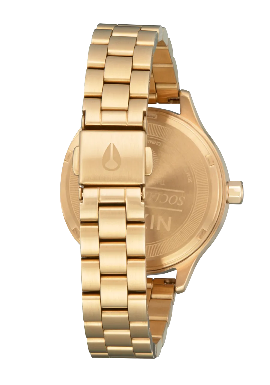Nixon Optimist Stainless Steel Gold Dial Womens Watch A1342-5087-00