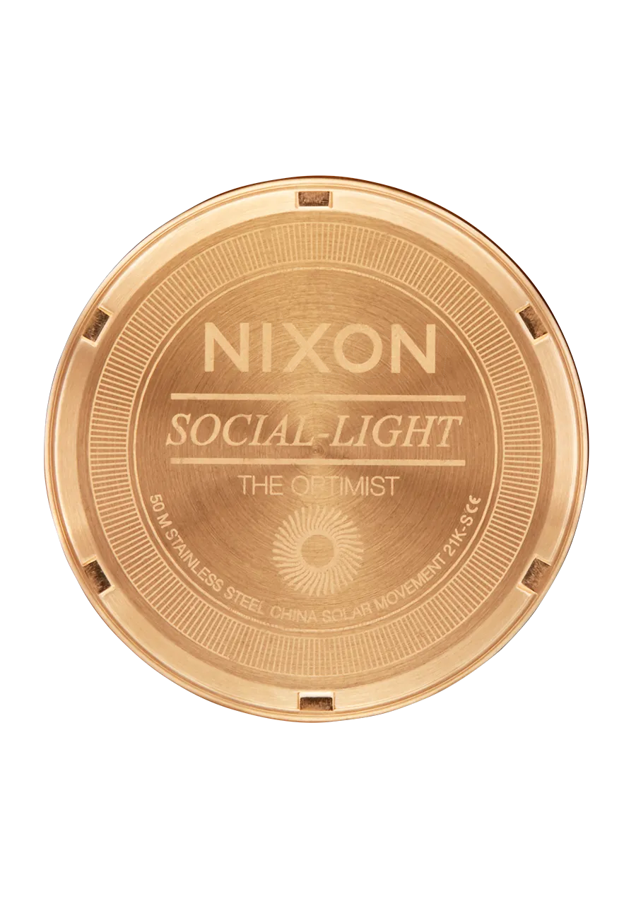 Nixon Optimist Stainless Steel Gold Dial Womens Watch A1342-5087-00