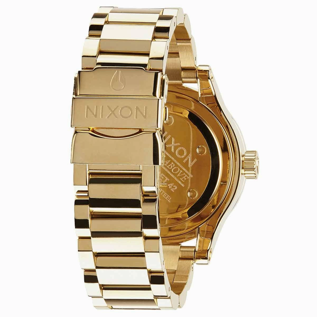 Nixon A384502 Women's Facet 42 Gold Tone Dial Yellow Gold Plated Steel Bracelet Lefty Watch