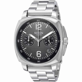 Nixon Men's Chronograph Watch - Charger Silver Stainless Steel Bracelet | A1071000