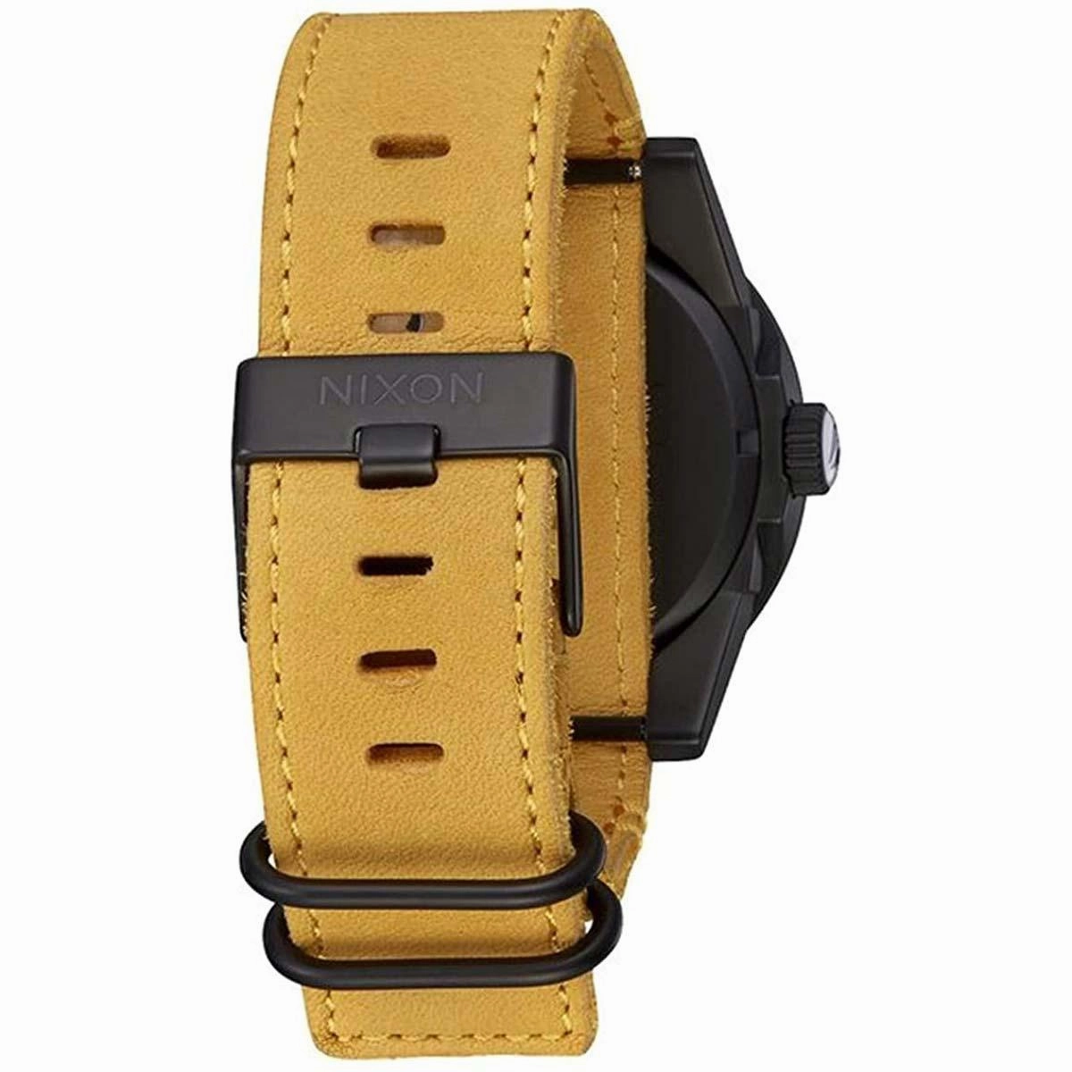 Nixon Men's Japanese Quartz Watch - Corporal Black Dial Brown Fabric Strap | A2432448