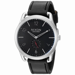 Nixon Men's Quartz Watch - C45 Black Dial Leather Strap | A465008