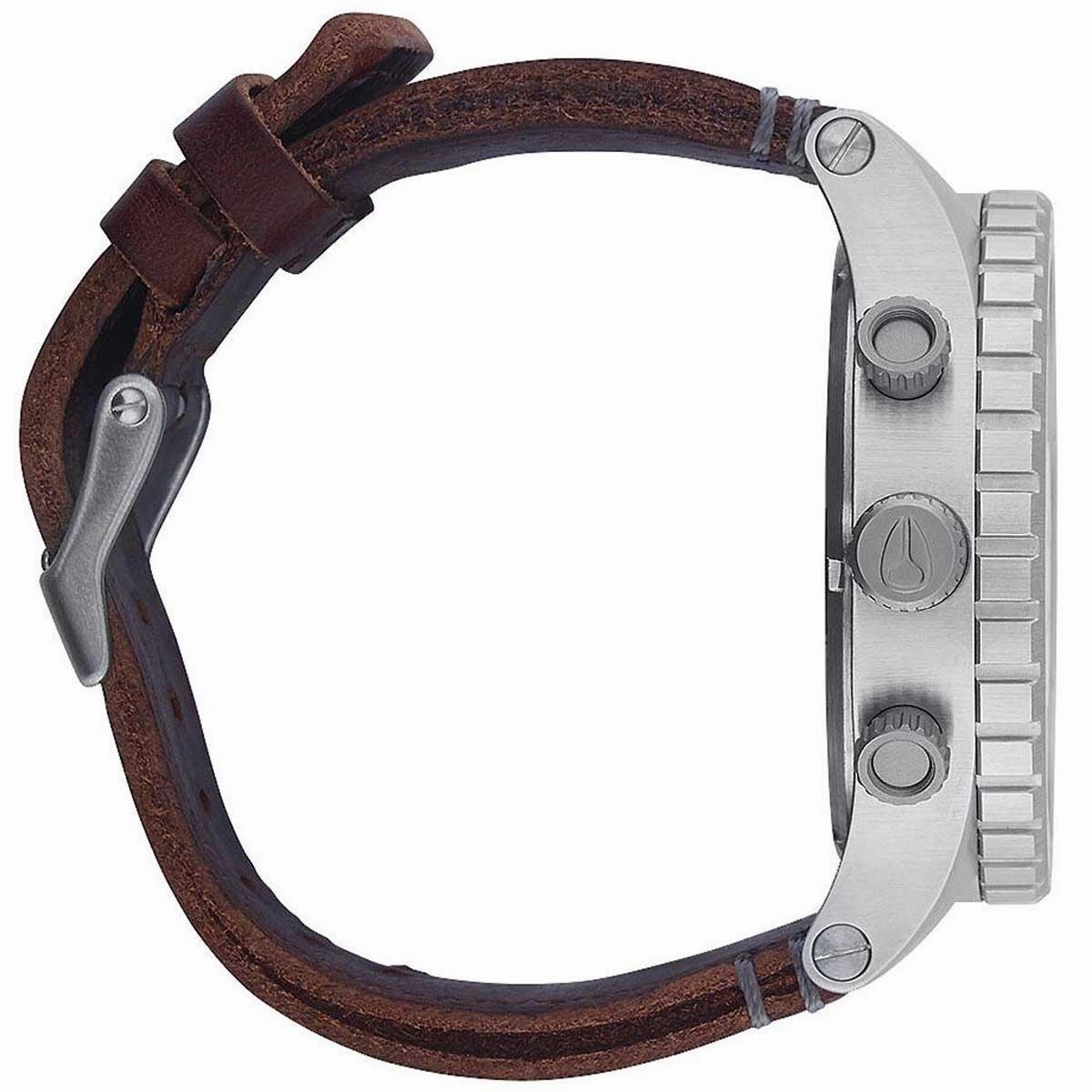 Nixon Men's Quartz Watch - The 51-30 Chronograph Black Dial Brown Strap | A1242064