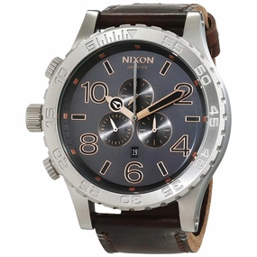 Nixon Men's Quartz Watch - The 51-30 Chronograph Black Dial Brown Strap | A1242064