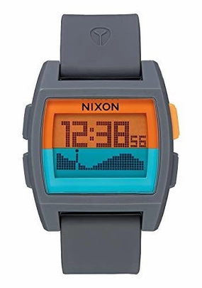 Nixon Men's Strap Watch - Base Tide Quartz Chronograph Grey Silicone | A11042818