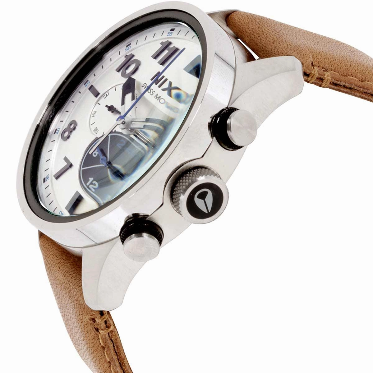 Nixon Men's Swiss Quartz Watch - Safari Dual Time Silver and Black Dial | A10822092