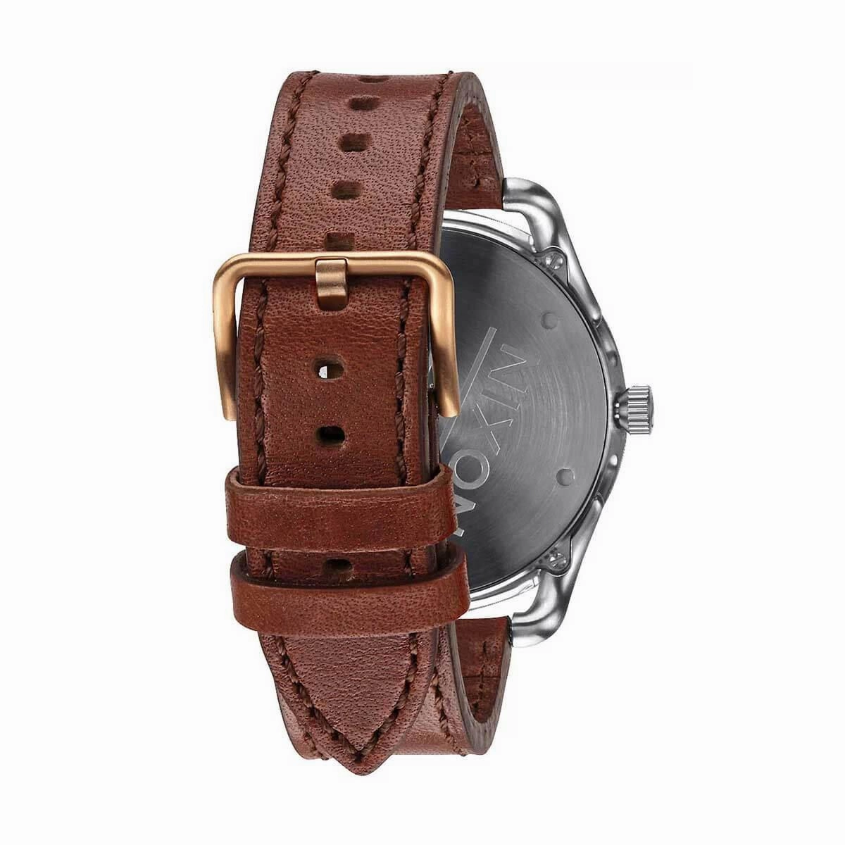 Nixon Men's Watch - C45 Grey Dial Silver Tone Case Brown Leather Strap | A4652064