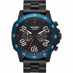 Nixon Men's Watch - Ranger Quartz Chronograph Black Dial Steel Bracelet | A549-602