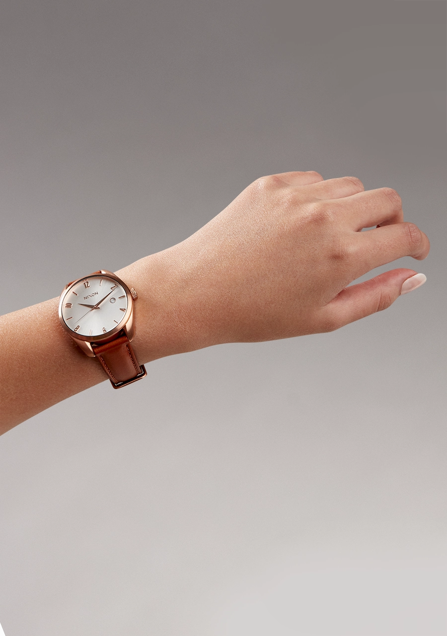 Nixon Thalia Leather White Dial Womens Watch A1343-1045-00