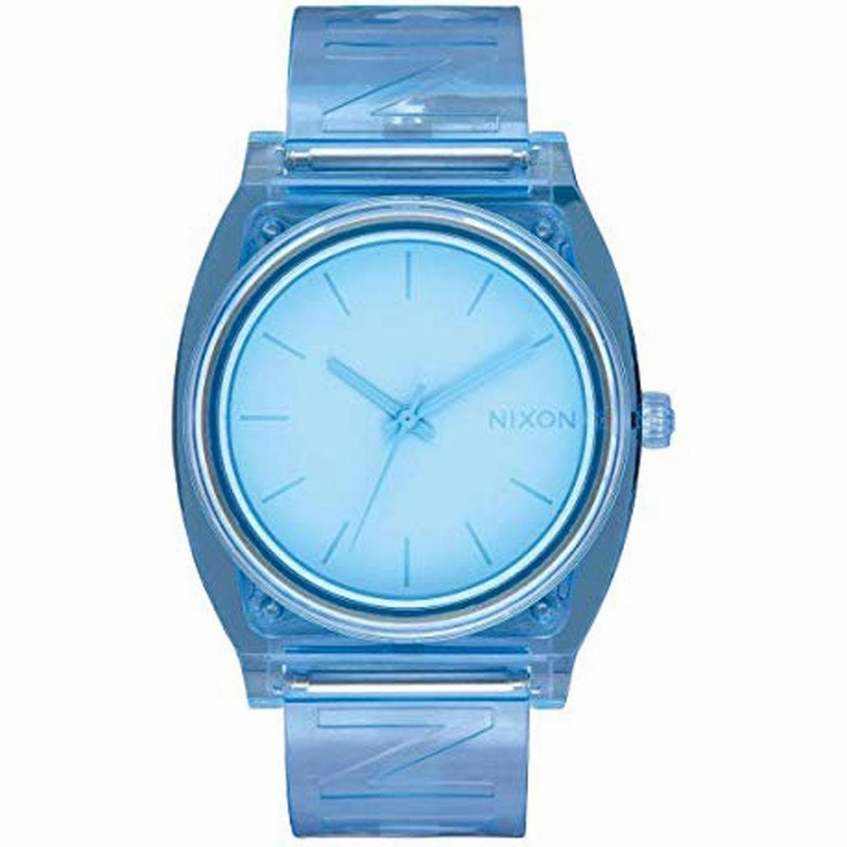 Nixon Unisex Japanese Quartz Watch - Time Teller P Transparent Blue Strap | A1193143