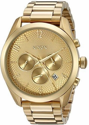 Nixon Women's Bracelet Watch - Bullet Chrono Gold Tone Dial Chronograph | A366502
