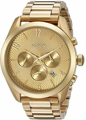 Nixon Women's Bracelet Watch - Bullet Chrono Gold Tone Dial Chronograph | A366502
