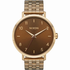 Nixon Women's Quartz Watch - Arrow Brown Dial Yellow Gold Steel Bracelet | A10902803