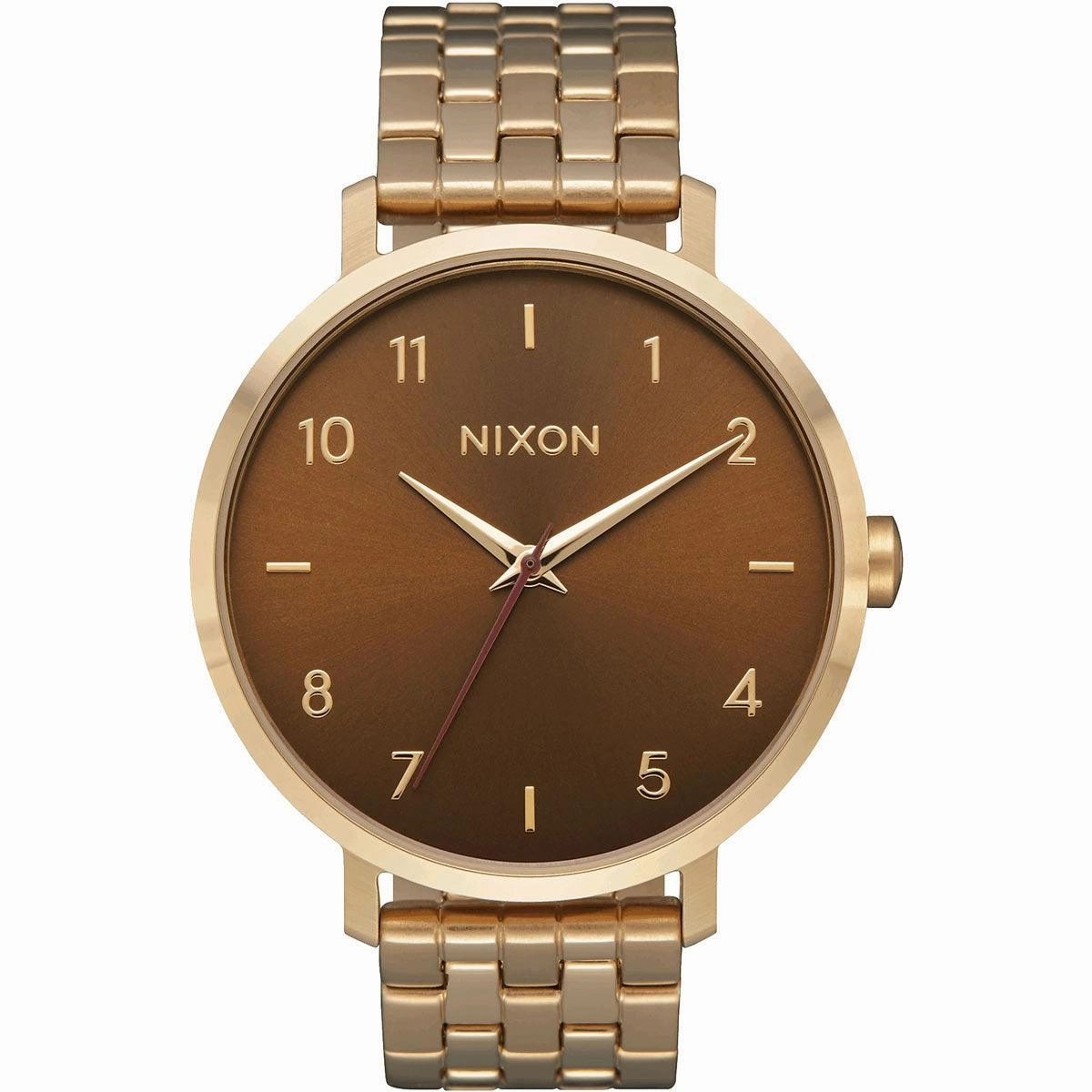 Nixon Women's Quartz Watch - Arrow Brown Dial Yellow Gold Steel Bracelet | A10902803