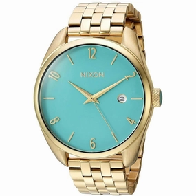 Nixon Women's Quartz Watch - Bullet Turquoise Dial Yellow Gold Bracelet | A4182626