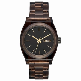 Nixon Women's Quartz Watch - Time Teller Black Dial Brown Plastic Bracelet | A1214400