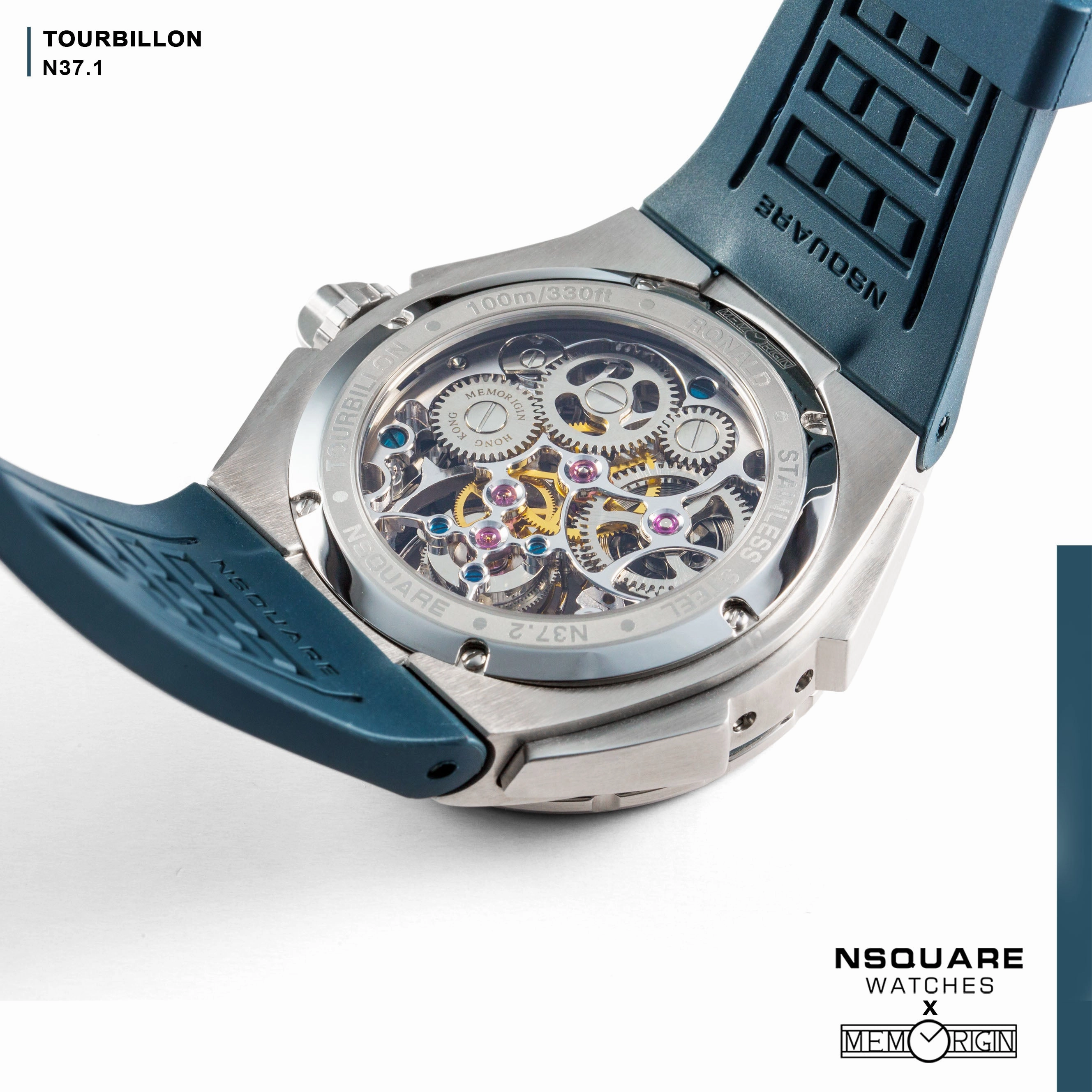 NSQUARE N37.1 Ronald Series-TOURBILLON Watch - 46mm  SS/Blue|N37.1 ?-??-??o?3????-????a46???3  ?????2