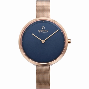 Obaku Women's Watch - Classic Quartz Blue Dial Stainless Steel Bracelet | V227LXVLMV