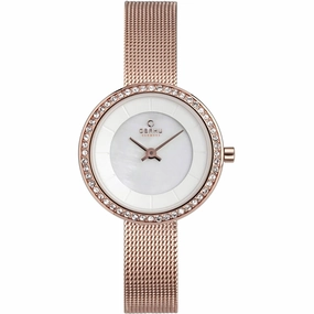 Obaku Women's Watch - Denmark Rose Gold Stainless Steel Bracelet | V146LEVWMV