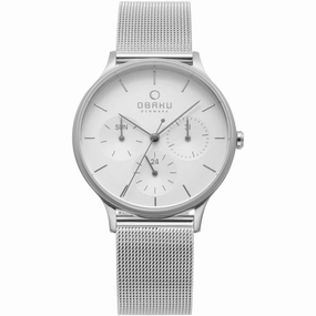 Obaku Women's Watch - Lind White Dial Plated Stainless Steel Bracelet | V212LMCIMC