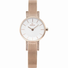Obaku Women's Watch - Lykke White Dial Plated Stainless Steel Bracelet | V207LEVIMV