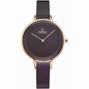 Obaku Women's Watch - Walnut Silver Dial Brown Stainless Steel Bracelet | V228LXVNMN