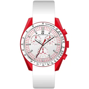 Oceanaut Men's Watch - Orbit Quartz Red Case White Dial Leather Strap | OC7587