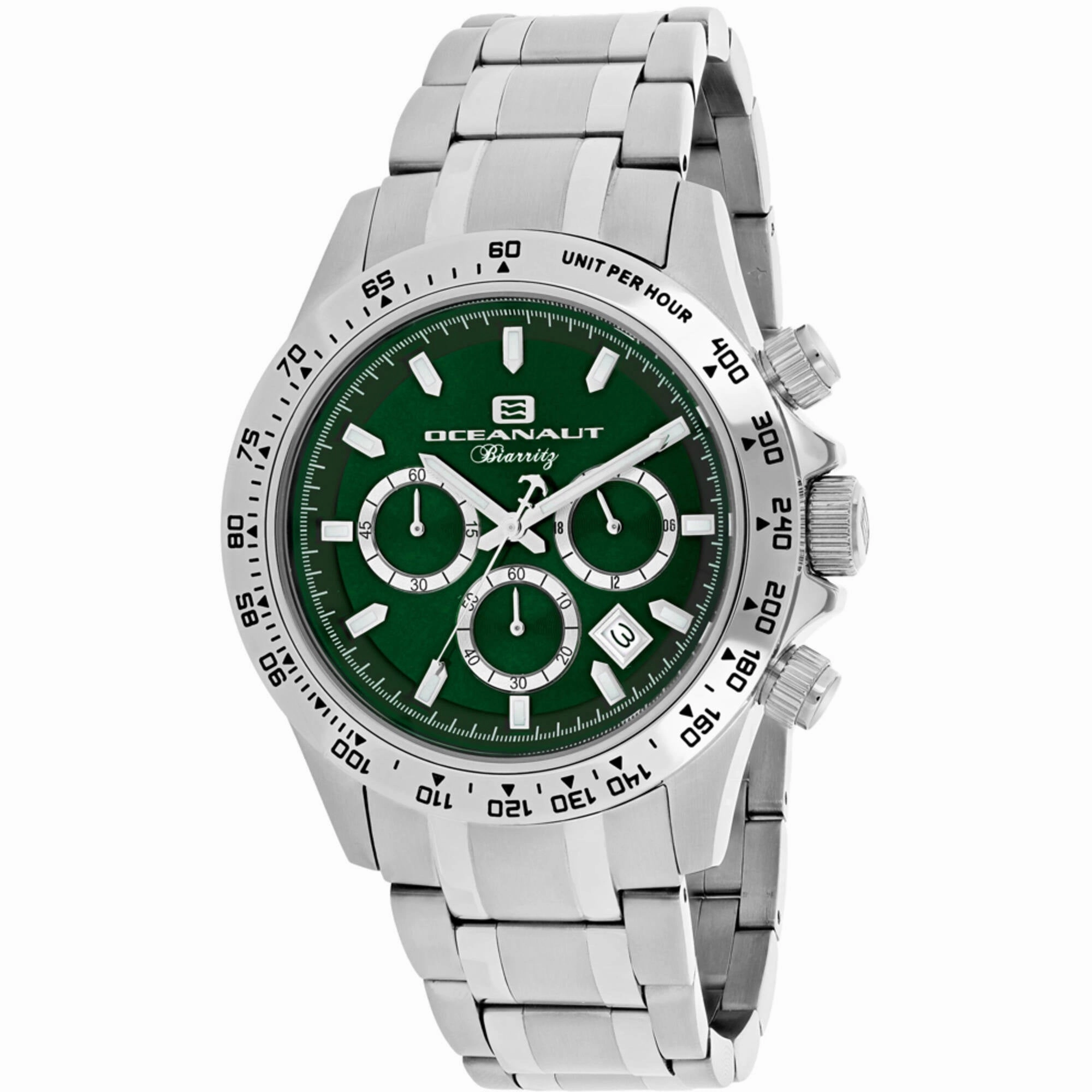 Oceanaut Men's Watch - Biarritz Quartz Green Dial Stainless Steel Bracelet | OC6112