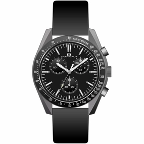 Oceanaut Men's Watch - Orbit Quartz Gunmetal Case Black Dial Leather Strap | OC7580