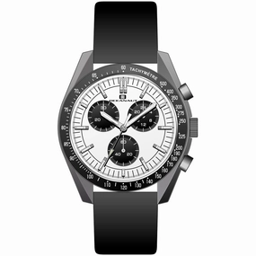Oceanaut Men's Watch - Orbit Quartz Gunmetal Case White Dial Leather Strap | OC7582