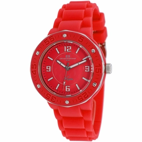 Oceanaut Women's Watch - Acqua Quartz Red Dial Rubber Strap | OC0225
