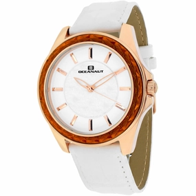 Oceanaut Women's Watch - Angel White Mother of Pearl Dial Leather Strap | OC1413