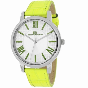 Oceanaut Women's Watch - Moon Quartz White Dial Apple Green Leather Strap | OC7213