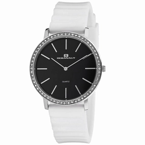 Oceanaut Women's Watch - Ripple Quartz Black Dial White Rubber Strap | OC0262